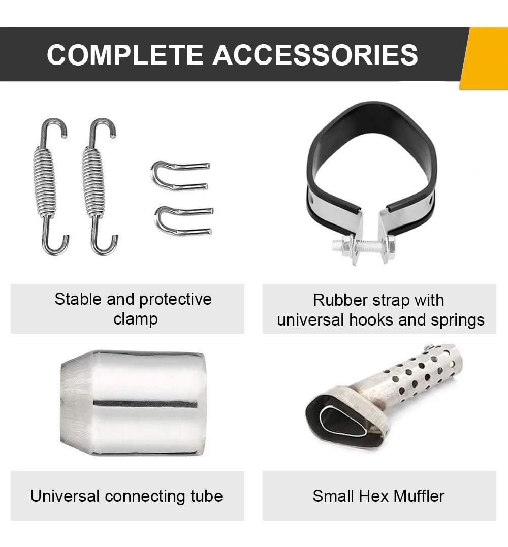MOCOERL Motorrad Auspuff Schalldämpfer 38-51mm 1.5-2" Einlass Slip On mit abnehmbaren DB Killer für Yamaha Suzuki Kohlefaser-Stil
