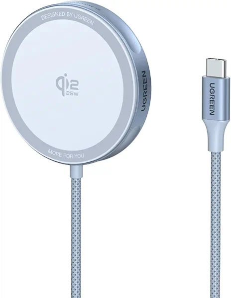 UGREEN 25W Magflow Fast Wireless Charger Pad, Magsafe Qi2 Certified Charging Mat for iPhone 17/16/15/14/13/12 Series AirPods, Compact Slim Travel-Friendly Design