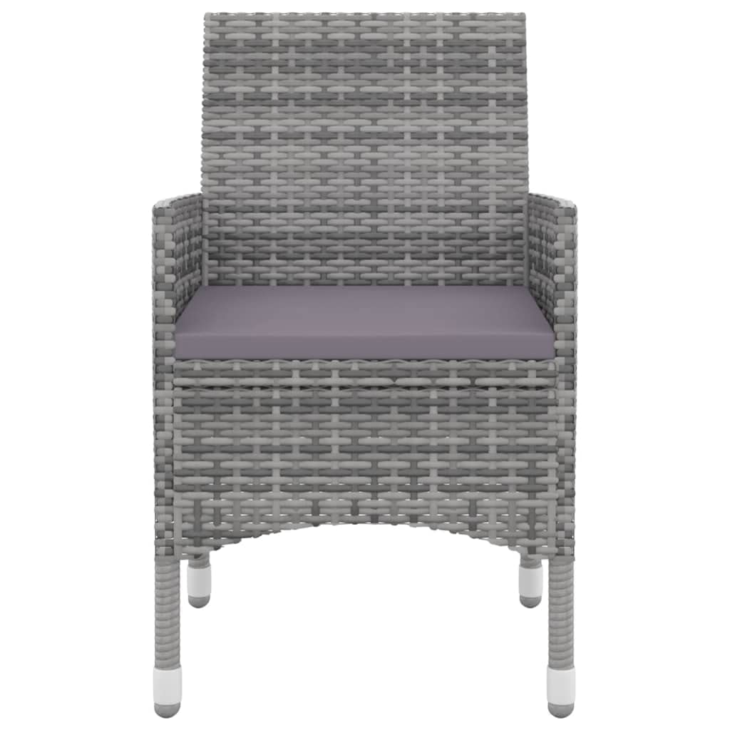 Juego de comedor para patio, 9 piezas con cojines, jardín, terraza, balcón, patio trasero, comedor, mesa y silla, ratán de polietileno y vidrio 4
