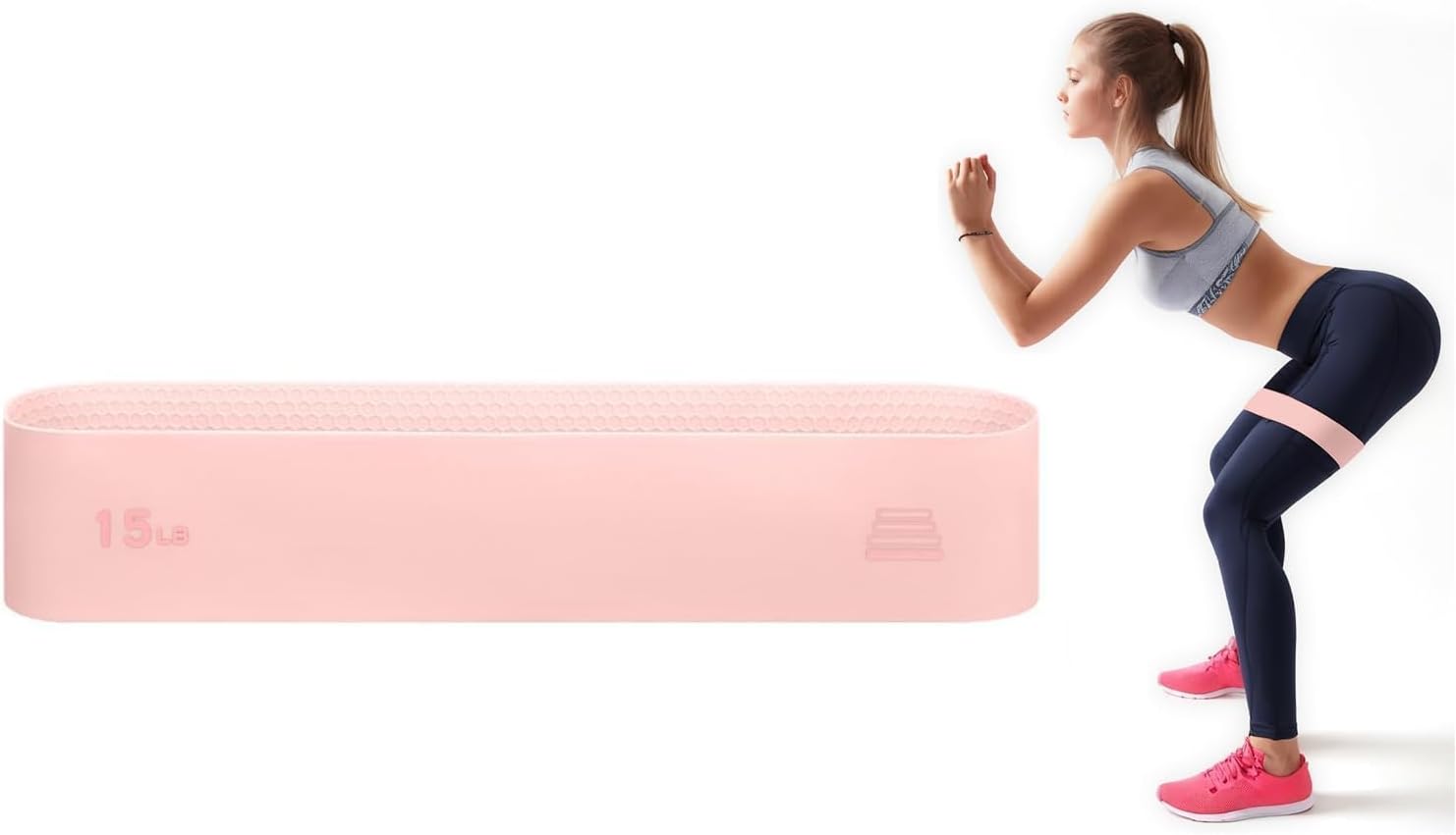 Linsaner Silicone Resistance Bands for Working Out，Exercise Bands for Woman and Man, Workout Equipment for Yoga and Pilates, Honeycomb Briquette Design，Anti-Slip