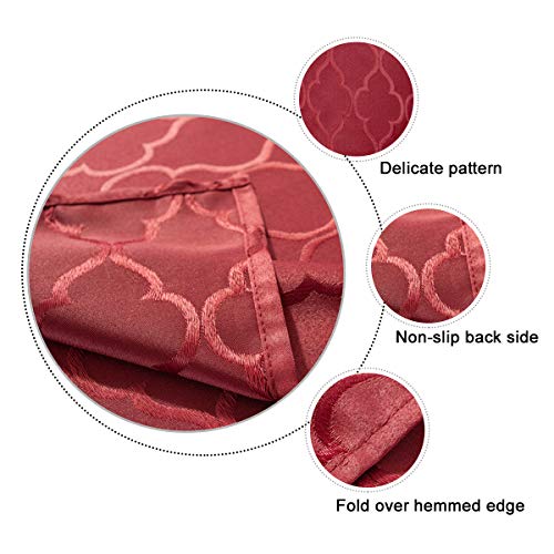 Jacquard Christmas Tablecloth Flower Pattern Polyester Table Cloth Spill Proof Dust-Proof Wrinkle Resistant Table Cover For Dining Tabletop Decoration (Rectangle/Oblong, 52" X 70" (4-6 Seats),Red) #TOP3