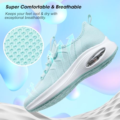 Image of Wide Toe Box Shoes Women Extra Wide Width Sneakers Air Cushion Road Running Shoes Ultra Light Tennis Gym Workout Training Shoes Breathable Walking Shoes with Arch Support