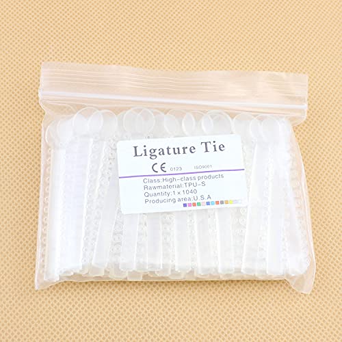 Miniatura 3 de Pistola de ligadura de ortodoncia blanca y juntas tóricas invisibles elásticas de ortodoncia, 1 paquete de 1040 piezas