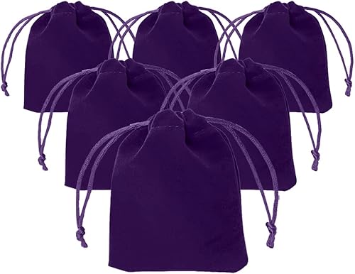 Miniatura 8 de TOPTIE 50 bolsas de regalo de terciopelo, 2.8 x 3.6 pulgadas, bolsas con cordones para manualidades, bolsas de joyería para bodas, fiestas y
