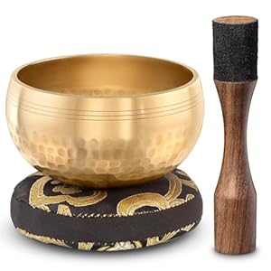 Tibetan Singing Bowl Set – Authentic Hand-Tuned Sound Bowl for Meditation – Complete Meditation Bowl Kit with Cushion, Mallet & Guide – Perfect Tibetan Bell for Yoga, Relaxation, & Sound Healing