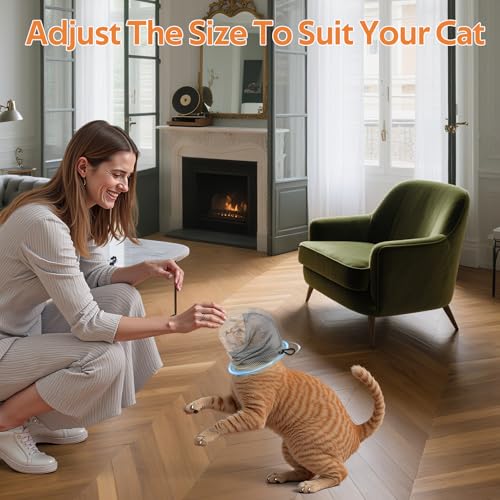 Image of Adjustable Cat Muzzle for Grooming and Biting Prevention, Breathable TPU Material with 4 Anti-Scratch Gloves for Nail Trimming Bathing Vet Visits