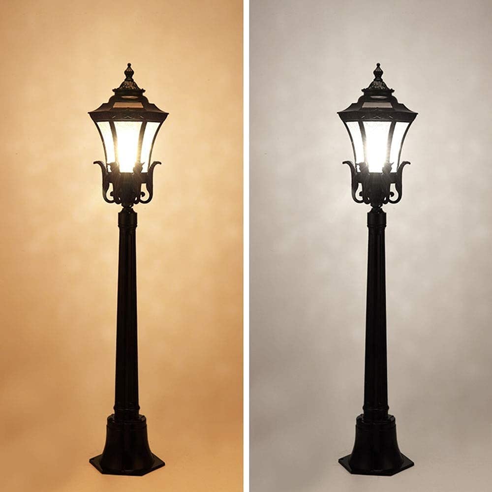 Lampa zewnętrzna słupek świetlny, zewnętrzne światła ogrodowe 80 cm oświetlenie trawnika zewnętrzna lampa słupkowa wodoodporna IP55 aluminium patio słupek kolumna lampa uliczna, czarna