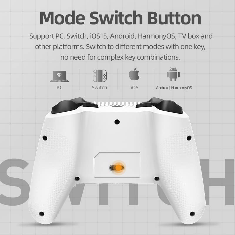 Back of Machenike G6 controller showing the mode switch button