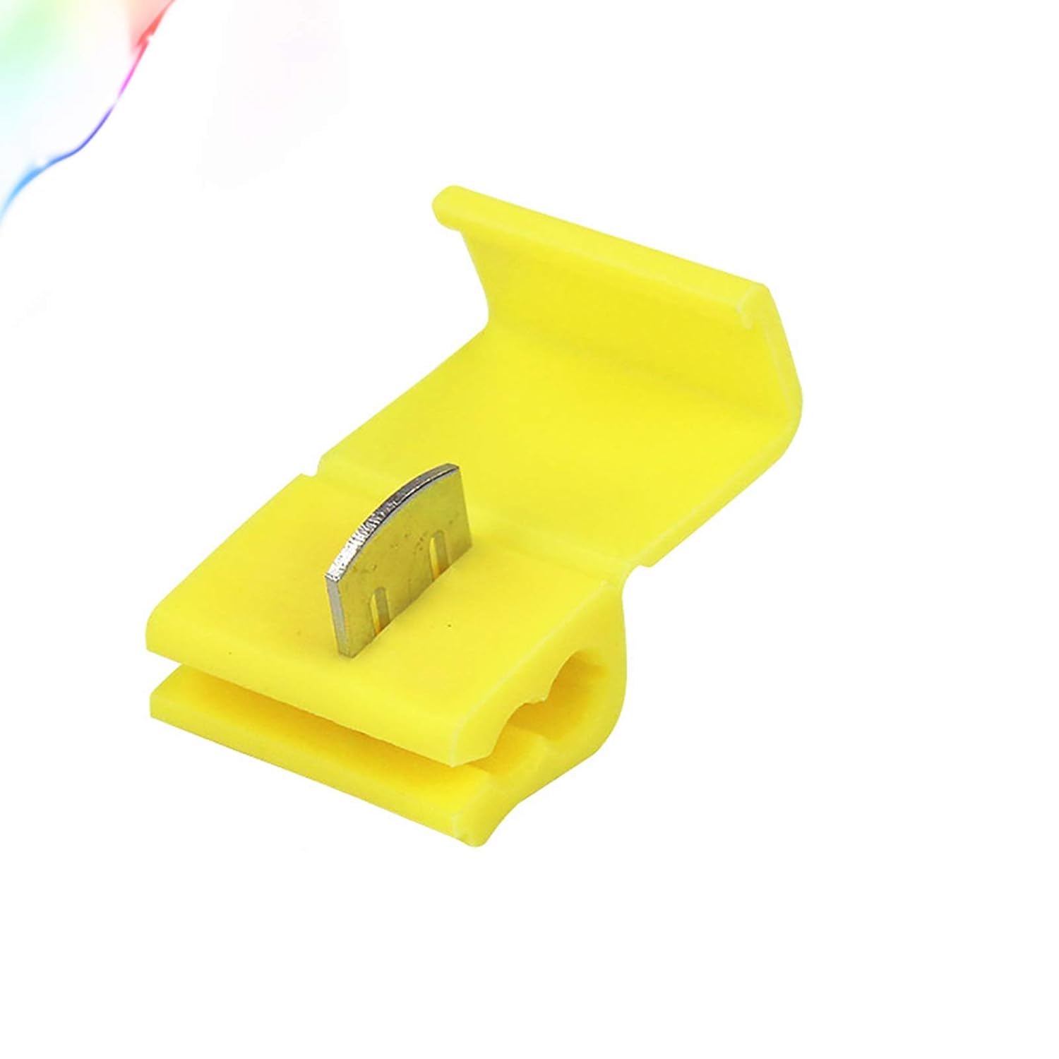 Quick Splice Wire Connectors 50PCS, 10-12 Gauge, Lock Splice, Double Run, Solderless, Inline, Tap Crimp, Yellow