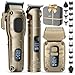 VGRPRO Hair Clippers & Trimmers Set for Men Professional, Waterproof Electric Razor Foil Shaver for Men Face Beard, Cordless for Hair Cutting, 4-Speed Setting, LED Battery Display, Home Use