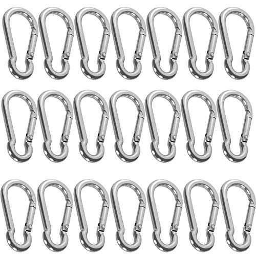 60 Pack Spring Snap Hooks M6 X 2-3/8 Inch Keychain Heavy Duty Carabiner Clips, 290Lbs Load Capacity Galvanized Steel Quick Links Hammocks Hooks For Camping Hiking Swing Pet Leash #TOP29