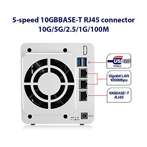 TerraMaster F2-422 2-Bay 10GbE NAS CPU Intel Quad-Core per Server di archiviazione di Rete con crittografia Hardware (Senza Disco)