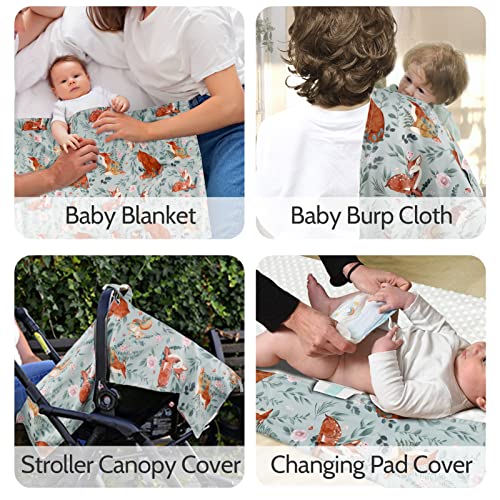 Image of TANOFAR Car Seat Cover Baby, Carseat Covers Baby Boy Girl, Peekaboo Opening Infant Car Seat Cover for Winter, Warm & Cozy, Woodland Animals