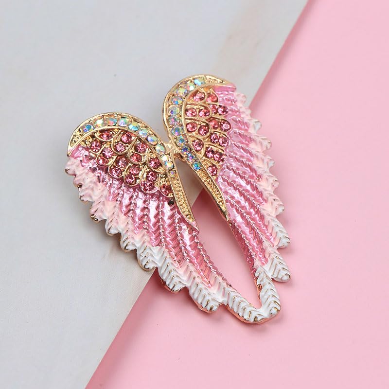 Image of 3Pcs Sparkling Rhinestone Angel Wings Brooch Glamorous Clothing Accent