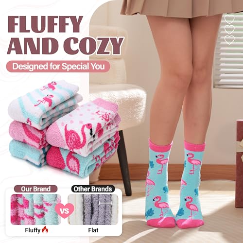 Image of Anlisim Fuzzy Socks for Women, Soft Comfy Cozy Fluffy Thick Winter Warm Fleece Slipper Socks
