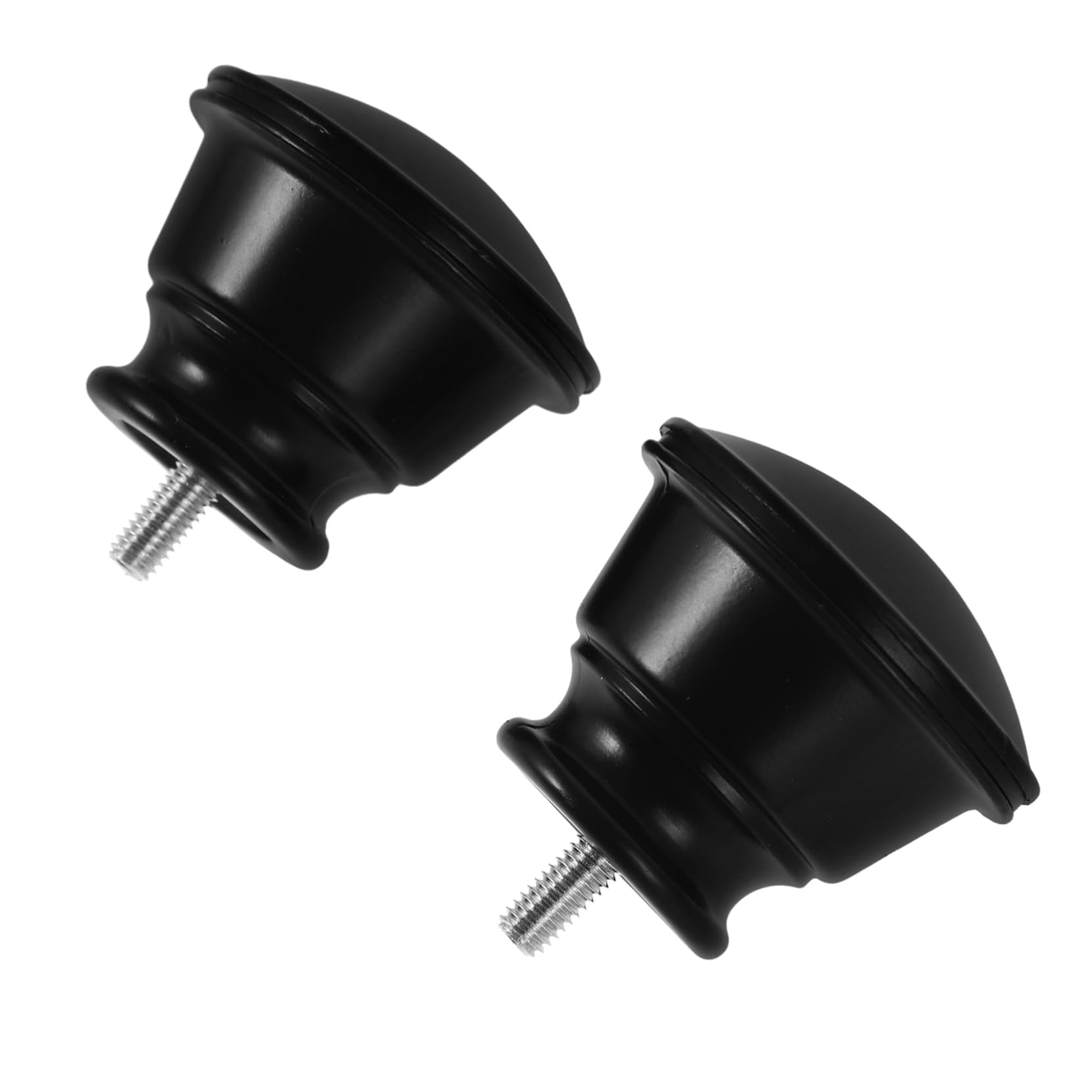 TOPBATHY 5 Set di Terminali per Aste per Tende in Metallo Nero per Aste Romane E 2 Pezzi * 5
