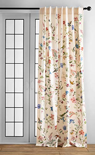 Maison D' Hermine Curtain 100% Cotton Curtains 1 Panel Easy Hanging With A Rod Pocket & Loop For Kitchen, Office, Living Rooms & Home, Neo Ipomee - Multicolor - Spring/Summer (50"X108") #TOP5
