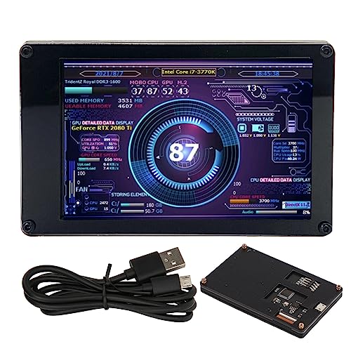 Image of Computer Temp Monitor, 3.5 Inch USB Mini Sub Screen, Temperature Display, PC CPU GPU Data Monitor, for , Linux, for Horizontal Vertical
