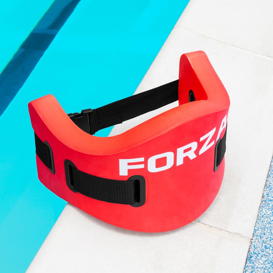 FORZA Aqua Jogging Belt | Water Aerobics & Pool Exercise Belt (12, Red, S)
