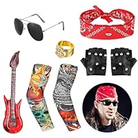 FEXPDL Rockstar Fancy Dress Costume for Kids - Boys and Girls Rock Star Accessories