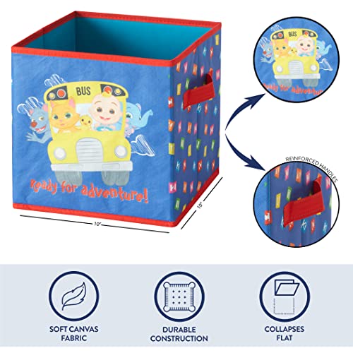 Image of Idea Nuova Cocomelon Set of Two Spacious Collapsible Storage Cubes, 10 inchx10 inch