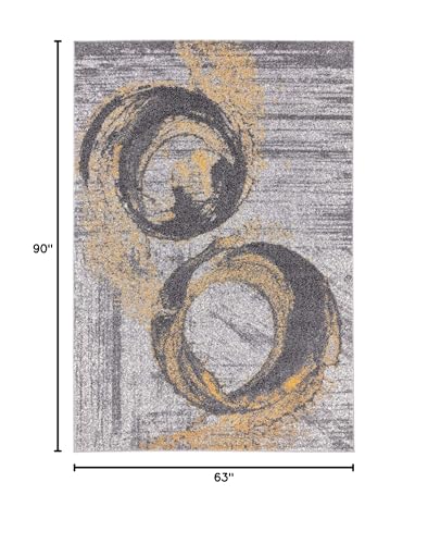 Tapete Abani Amarillo y Gris 160x213 cm Estilo Moderno miniatura 2