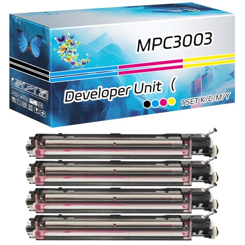 MPC3003 Developer Unit?Contains carrier? Compatible for Ricoh MP C3003 MP C3503 MP C4503 MP C5503 MP C6003 Printers, High Yield 370000 Pages, with Chip High-Definition Printing (4-Pack BK/C/M/Y)