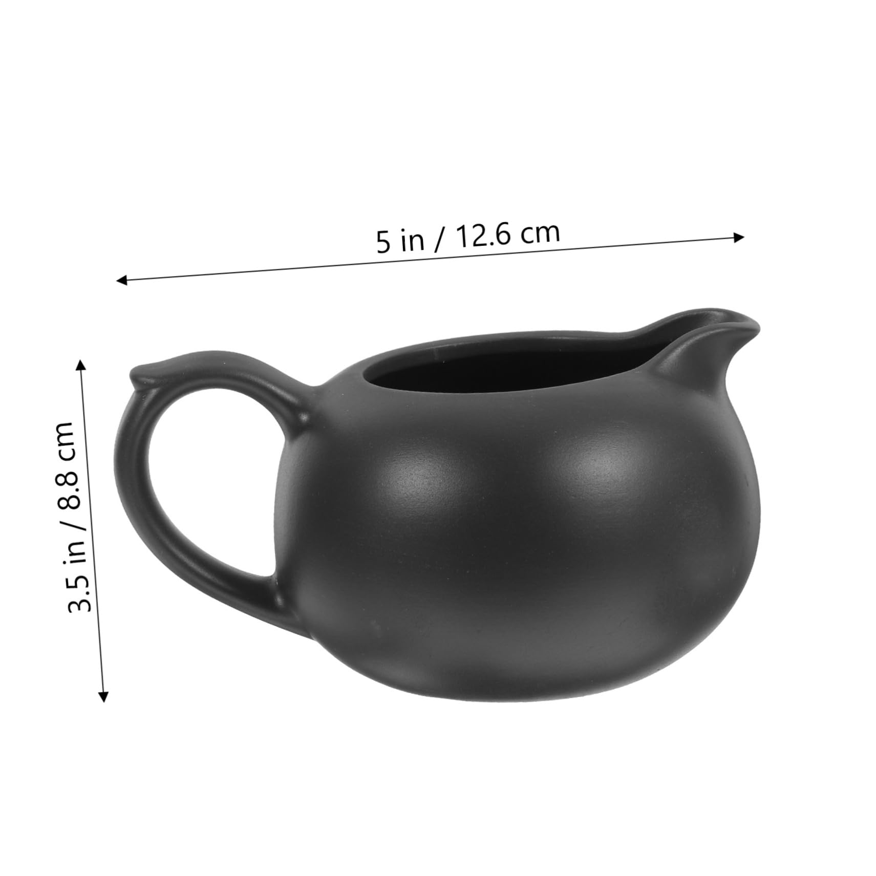 GRIRIW Ceramic Milk Jug Small Coffee Milk Small Porcelain Pitcher Pot Coffee Milk Jug Sauce Jugs White Sauce Coffee Cream Container Porcelain Pitcher with Handle Black Ceramics
