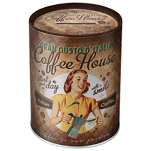 Nostalgic-Art Tirelire rétro, 1 l, Coffee Fund – Idée de Cadeau pour Amateurs de café, Boîte à Billets en métal, Tire-Lire en Fer-Blanc