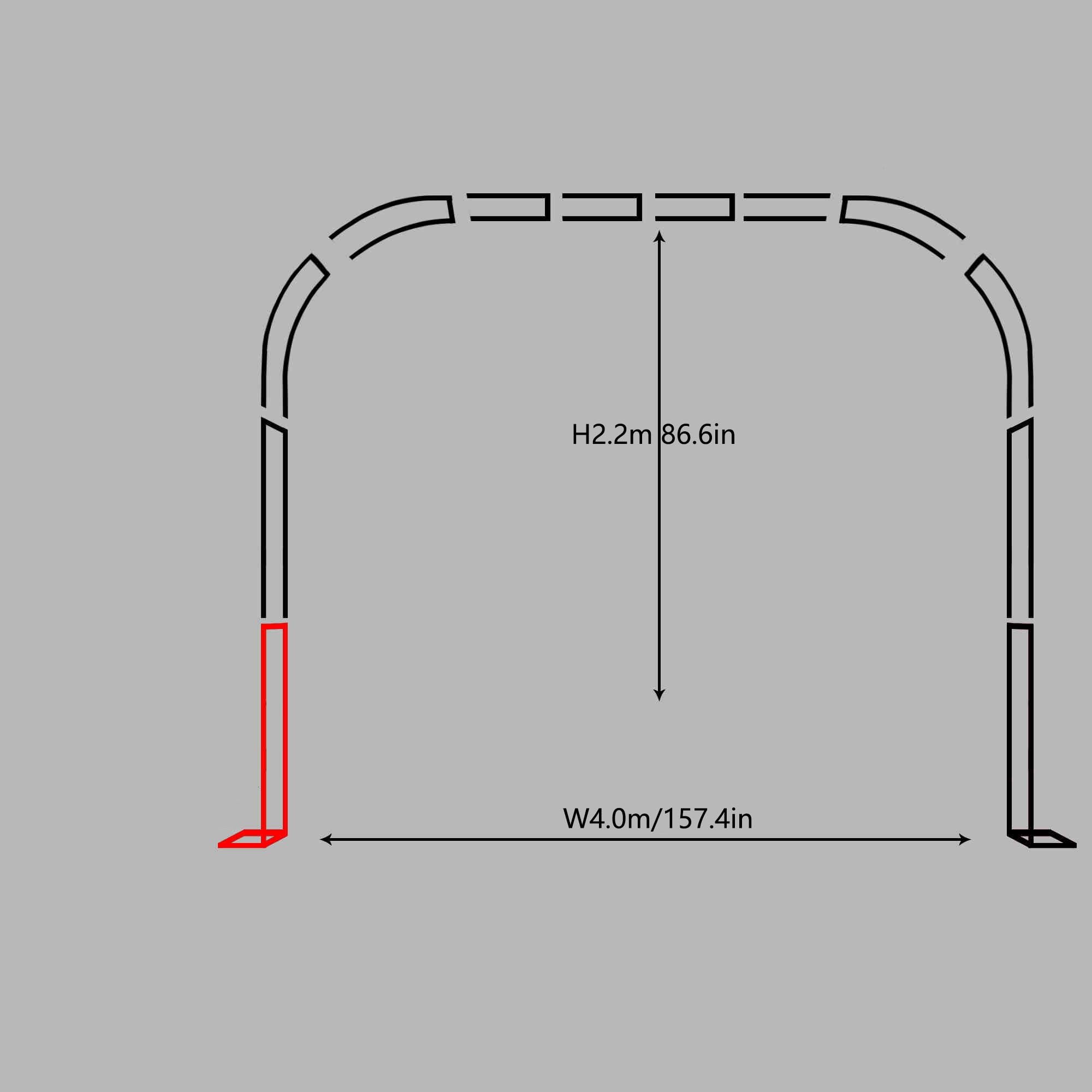 Metal do roślin pnących, stabilna pergola, krata, na imprezy na świeżym powietrzu, dekoracja wejścia, regulowane rozmiary 120350 cm, czarna (dł. x wys. 400 x 220 cm)