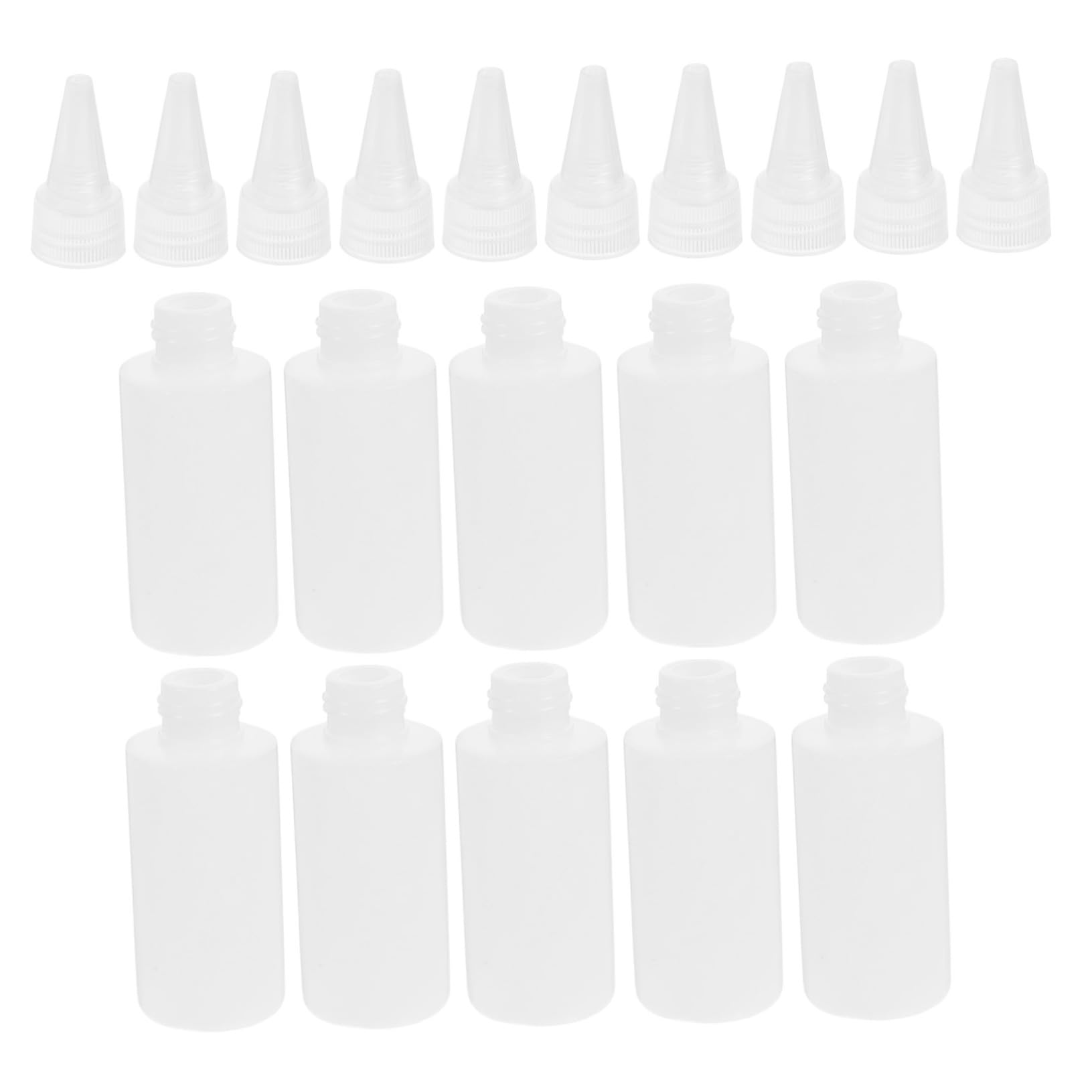 Homoyoyo Weiße Quetschflaschen 50ml mit Feiner Spitze aus Kunststoff