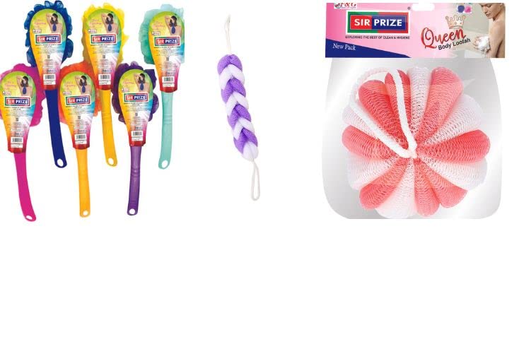 Sir PrizePersonal Care Combo | QUEEN LOOFAH| BACK HANDLE SCRUBBER & BODY BELT