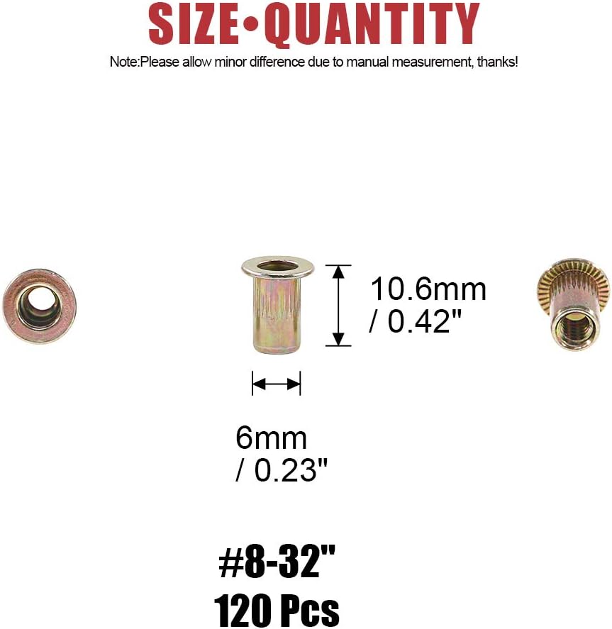 70% оƒƒ Dіѕсоunt Hilitchi 120 Pcs #8-32 UNC Rivet Nuts Threaded Insert Nut (#8-32 UNC Rivnut) 🛒 Flаѕh Sаlе Hilitchi 120 Pcs #8-32 UNC Rivet Nuts Threaded Insert Nut (#8-32 UNC Rivnut)