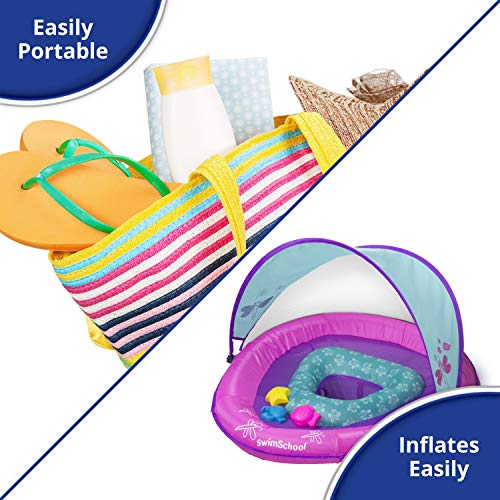 image for SwimSchool Deluxe Baby Pool Float with Adjustable Canopy - 6-24 Months