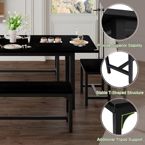 image for Feonase 5-Piece Dining Table Set for 4-8 People, 63