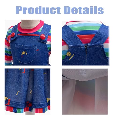Disfraz completo vestido azul de mezclilla para niñas miniatura 4