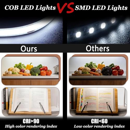 Tira LED COB blanca 10 pies, 24V, regulable, alta luminosidad miniatura 5