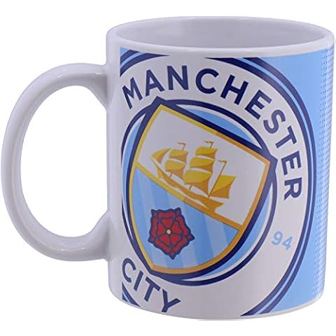 Manchester City F.C. Forever Collectibles (UK) Ltd Man City Halftone 11oz Boxed Mug,Sky Blue Cover