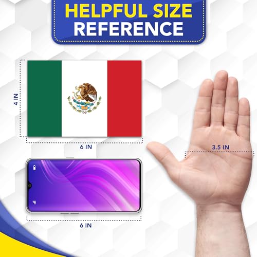 Image of Magnet Me Up Mexican Mexico Flag Car Magnet Decal, 4x6 Inches, Heavy Duty Automotive Magnet for Car, Truck SUV
