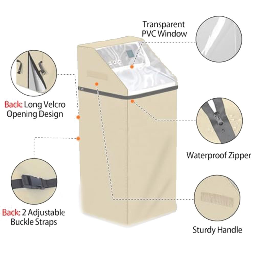 Lecreatekit Wasserenthärter-Abdeckung, 3-lagige isolierte Jacke mit PVC für Winterfrostschutz, 49,5 x 50,5 x 119,9 cm