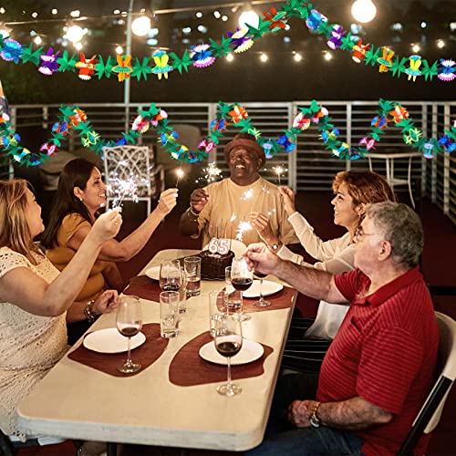 Domestar 6 Packs Tropical Flower Garlands, Tissue Flower Banner Hibiscus Garland Hanging Party Decorations For Hawaiian Luau Party Beach Birthday Baby Shower Wedding #TOP5