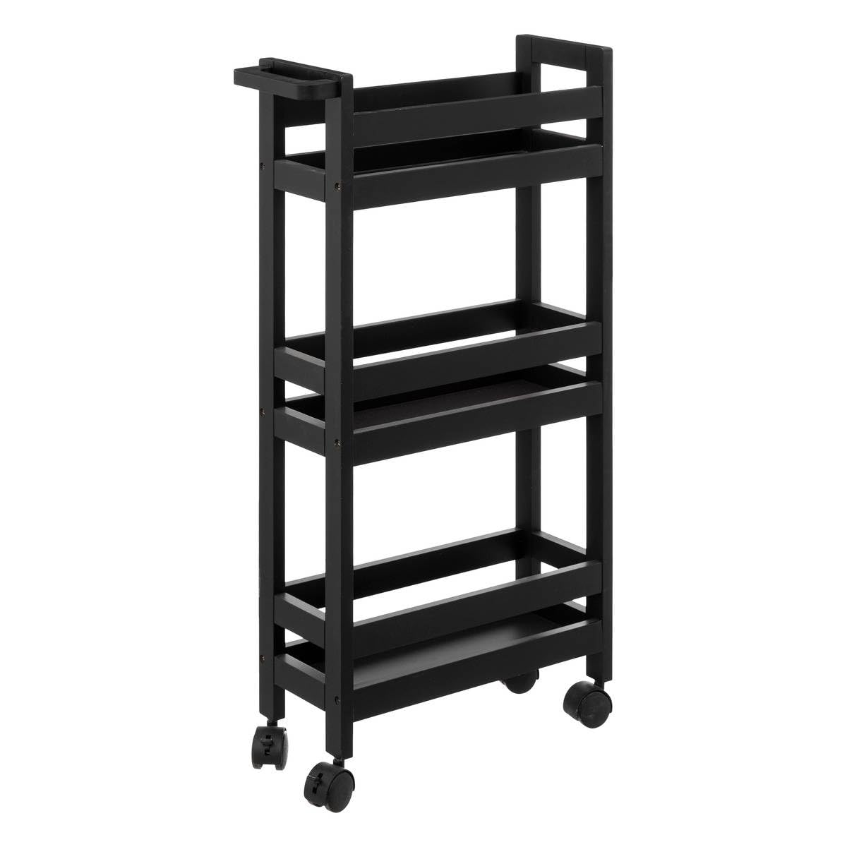 5five - carrello colorama su rotelle, 3 livelli, nero kohl