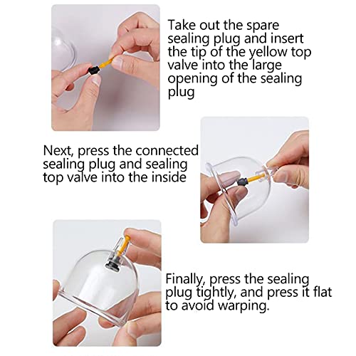 Juego de ventosas para terapia de cupping, con 6 ventosas de diferentes tamaños y 1 bomba manual, succión al vacío, fabricado con materiales médicos, para masaje, músculos y articulaciones, alivio del dolor articular miniatura 4