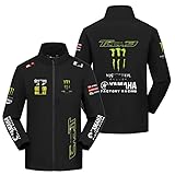 [GUGUJIKL] メンズ パーカー ヤマハ レーシングスーツ スポーツジャケット MotoGP コート 秋服 ジップアップパーカー 暖かい 長袖 防水防風 通気性 非公式 大人用 ファッション バイク モーターサイクル ダートバイク (M,ブラック) [並行輸入品]