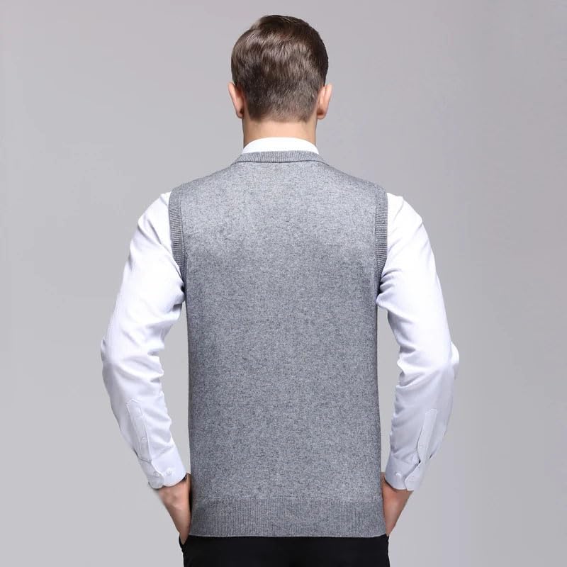 Men Knitted Cardigan Vest V-Neck Sleeveless Sweaters Button Down Knitted Sleeveless Sweater Vest2