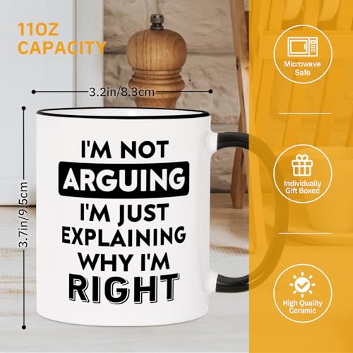 Taza de café divertida de cerámica blanca 11 oz miniatura 5