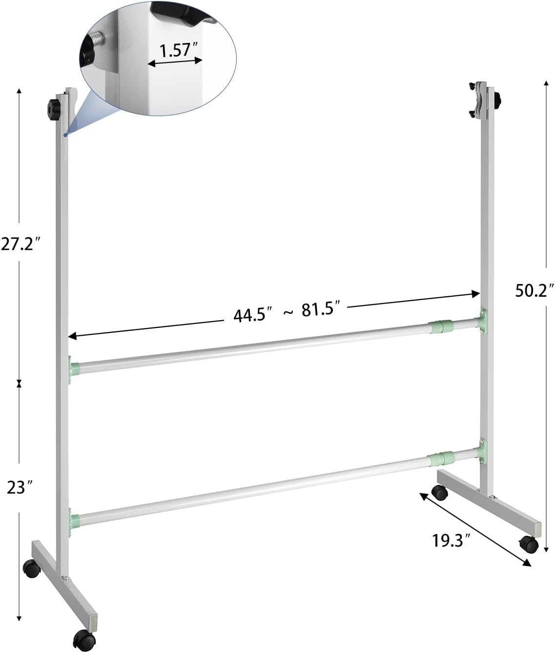 ROCOFF Whiteboard Easel Stand Only, Mobile Rolling Whiteboard Stand, Adjustable Width Stand for Dry Erase White Board for Home, Office, Classroom and School.