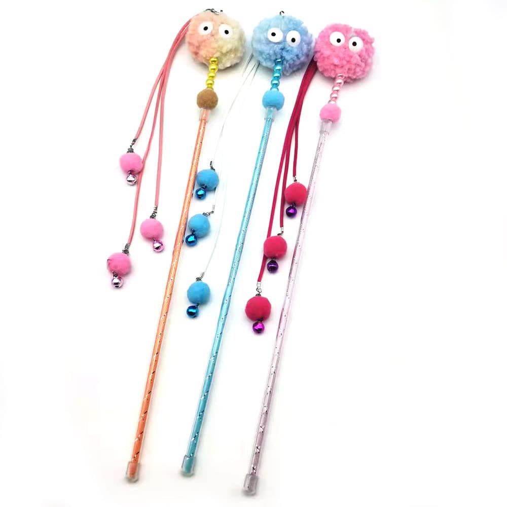 Lot de 3 pots de chat interactif en bandes en peluche pour chaton