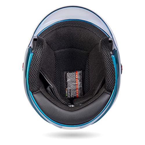 Image of Yamaha YR6 Half Face Helmet (Matt Cyan Green, Size L) Y6AYR6CG0L16