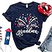Famitrendz Personalized 4th of July Grandma Shirt, Custom Firework America Flag Grandma Mom and Kids Names Shirt, 4th of July Gifts, Patriotic Mom Shirts, Independence Day Shirts for Women